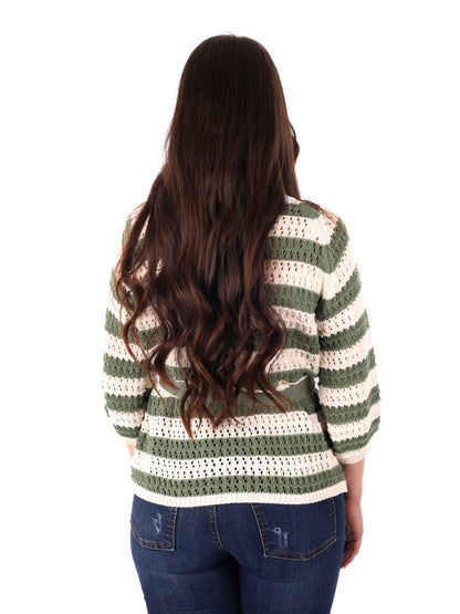Maglia verde militare Miss Love da donna per un look versatile
