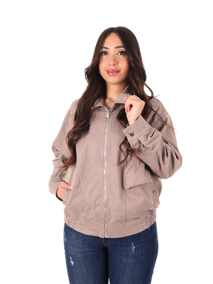 Giubbino donna Miss Love in color fango per primavera ed estate