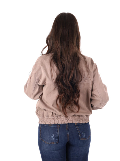 Giubbino donna Miss Love in color fango per primavera ed estate