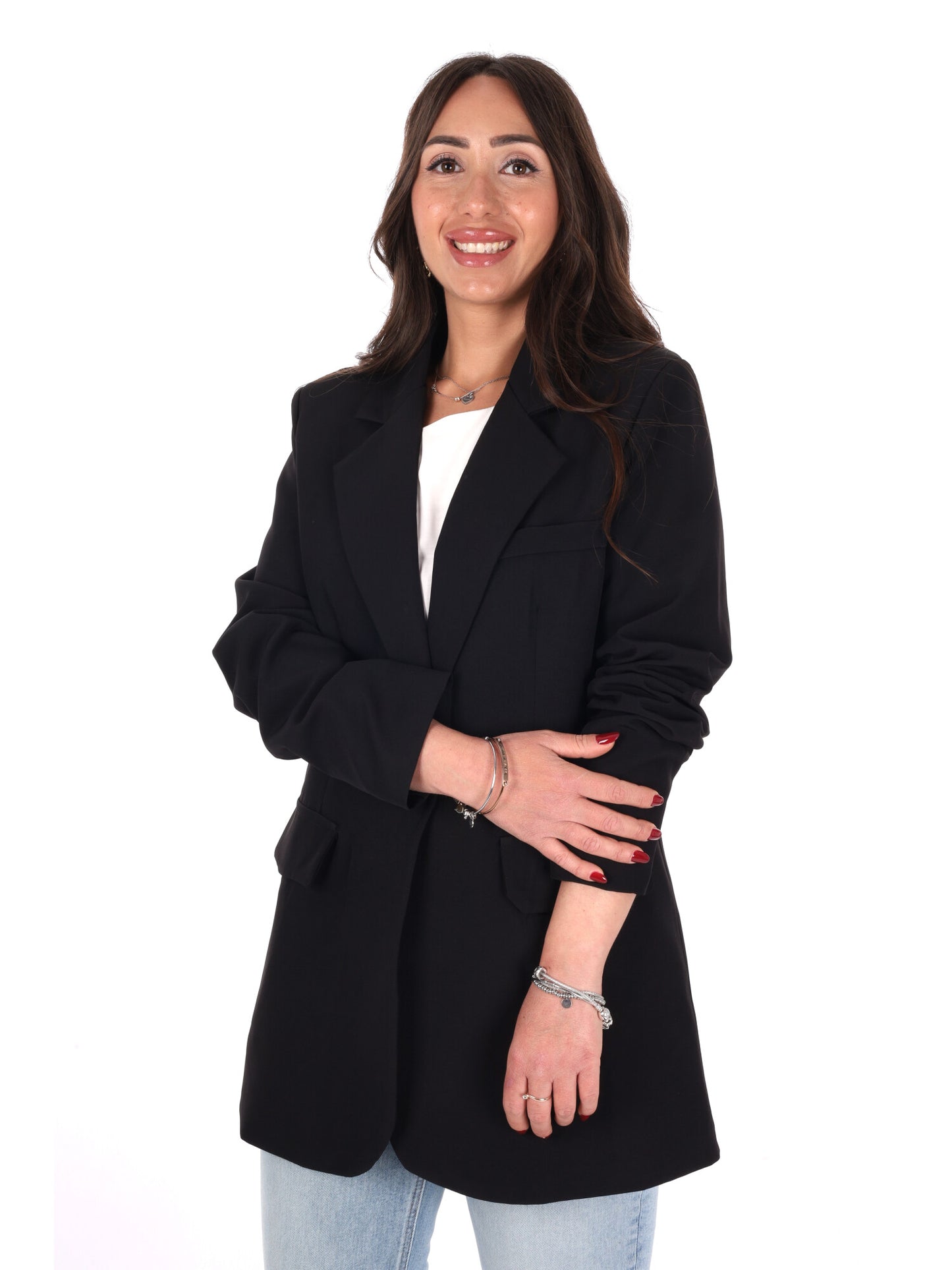 Miss Love blazer elegante donna nero per la primavera-estate