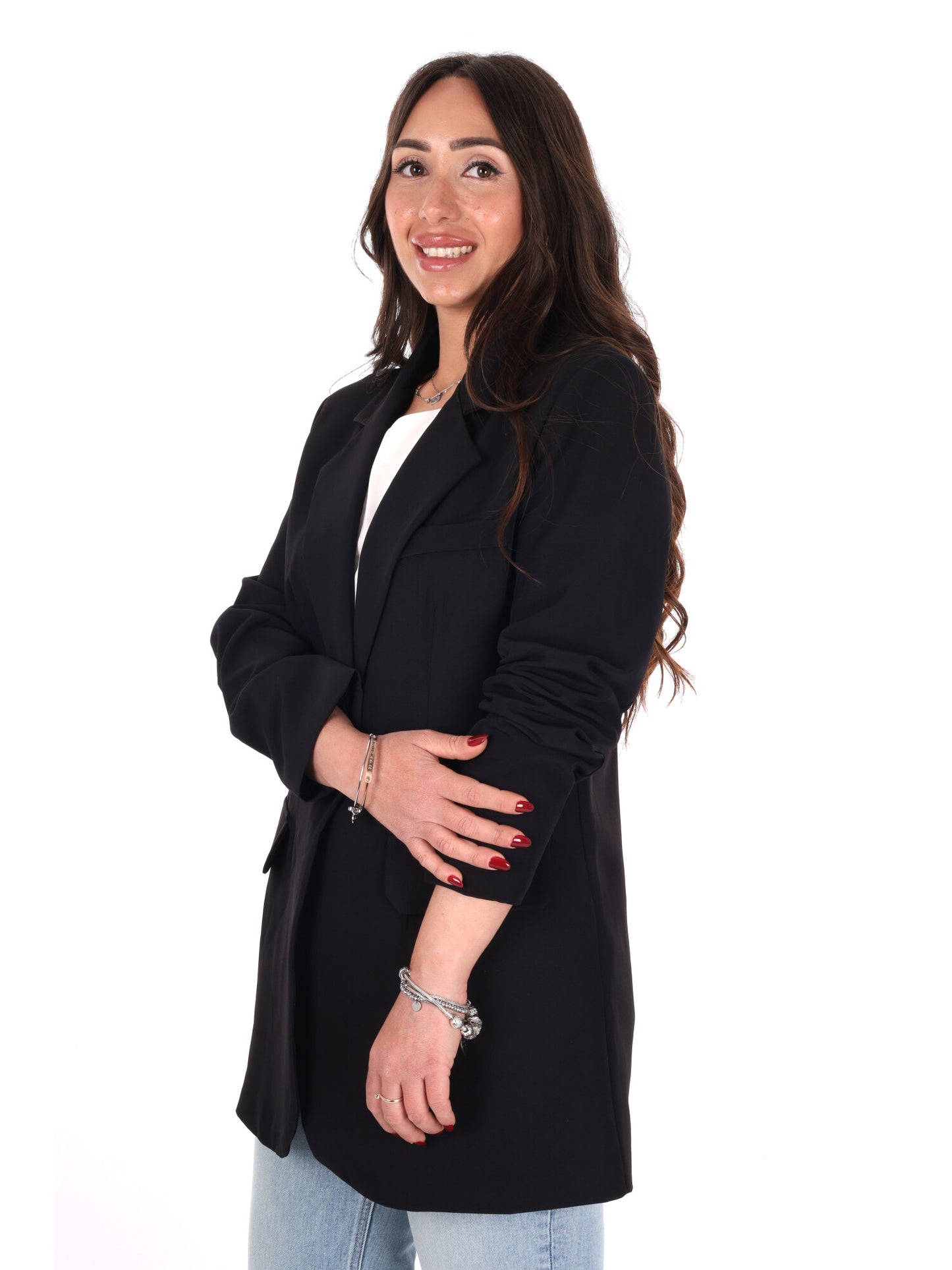 Miss Love blazer elegante donna nero per la primavera-estate