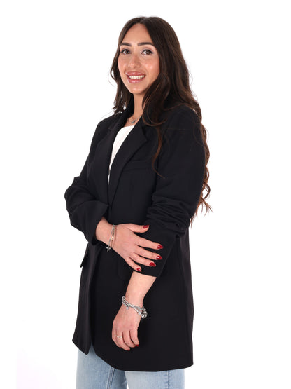 Miss Love blazer elegante donna nero per la primavera-estate