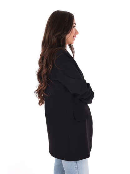 Miss Love blazer elegante donna nero per la primavera-estate