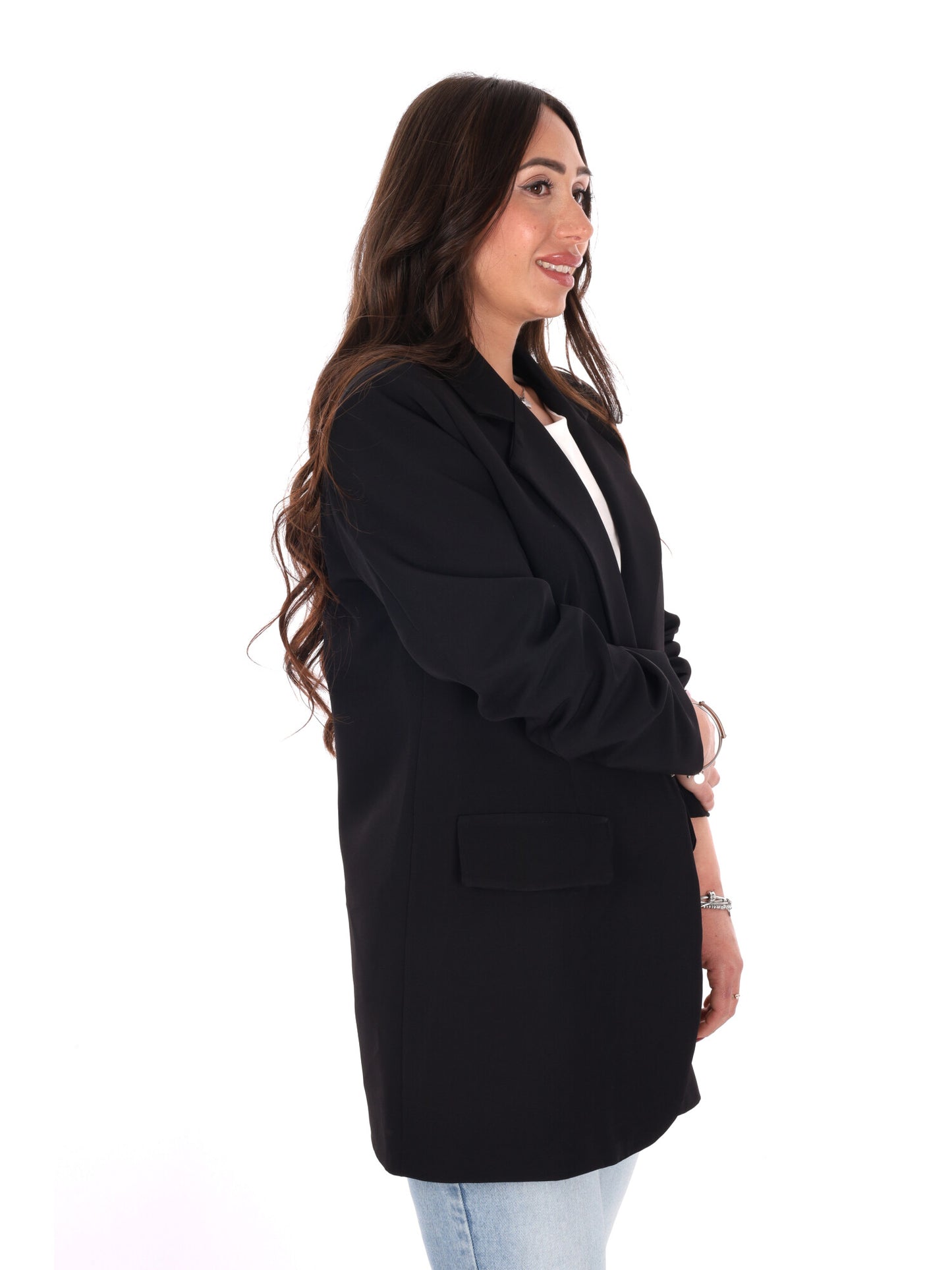 Miss Love blazer elegante donna nero per la primavera-estate