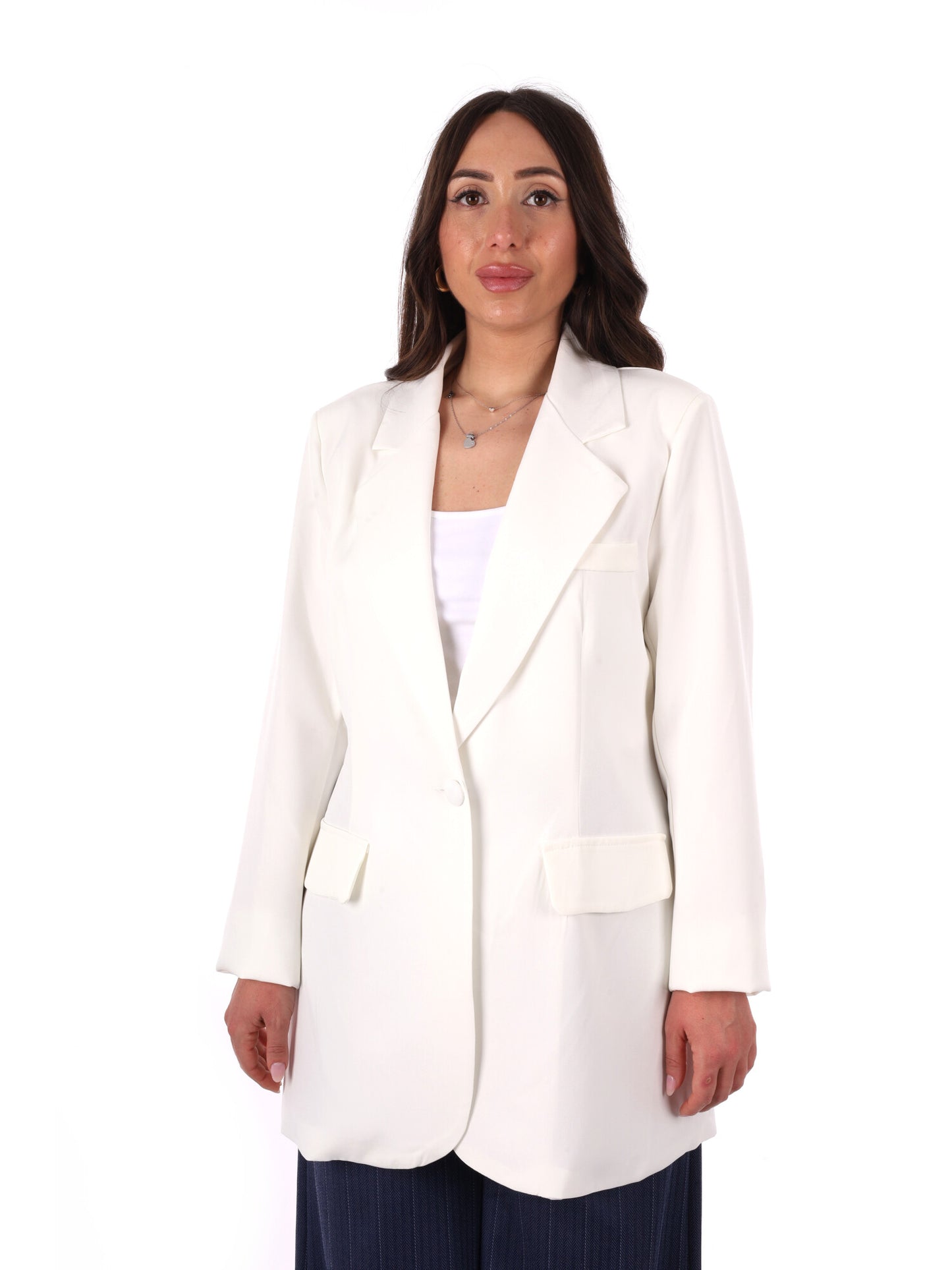Miss Love giacca blazer donna elegante color crema per primavera