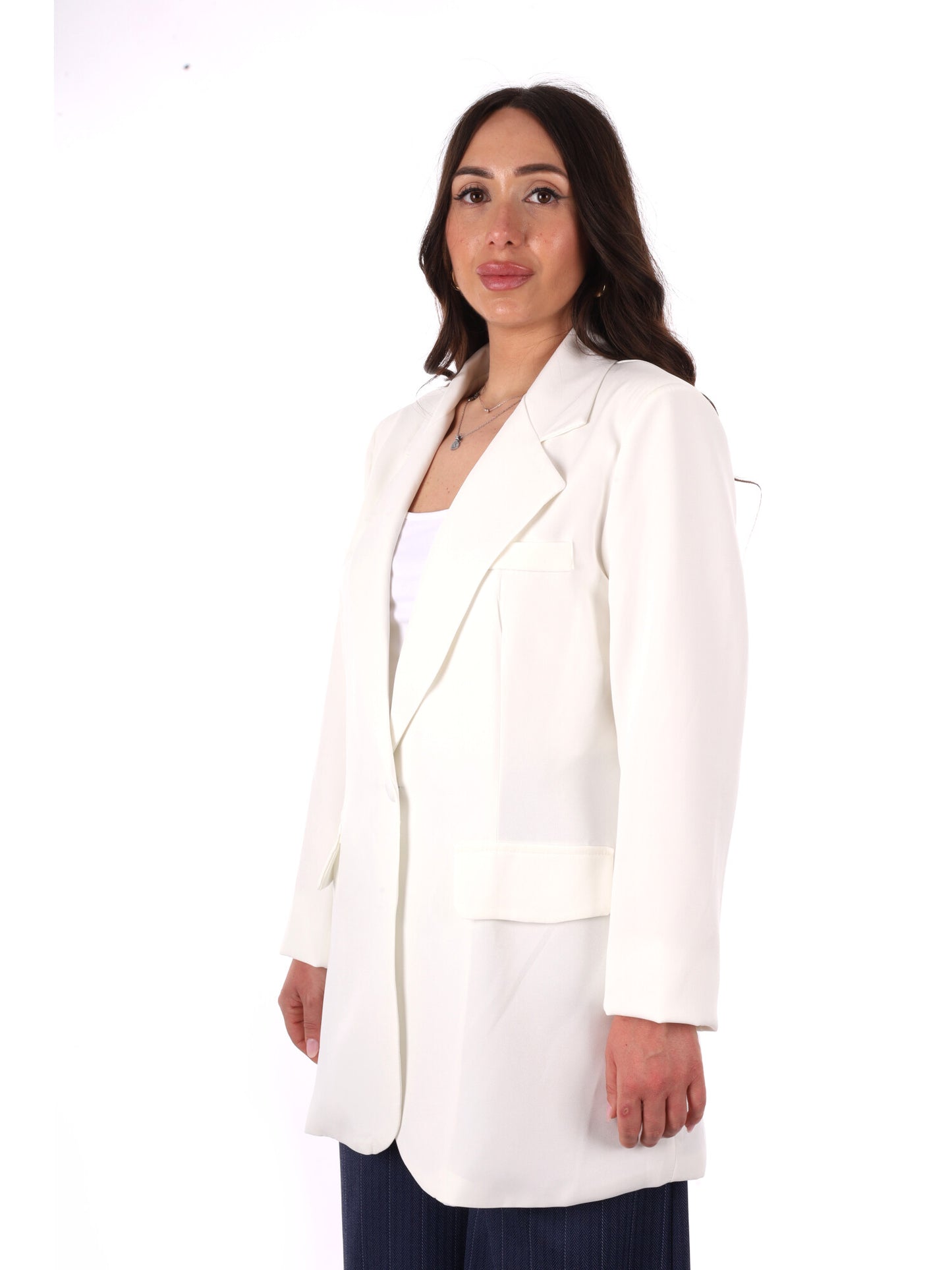 Miss Love giacca blazer donna elegante color crema per primavera
