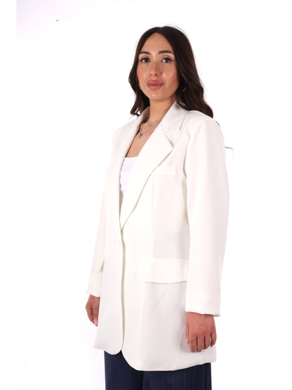 Miss Love giacca blazer donna elegante color crema per primavera