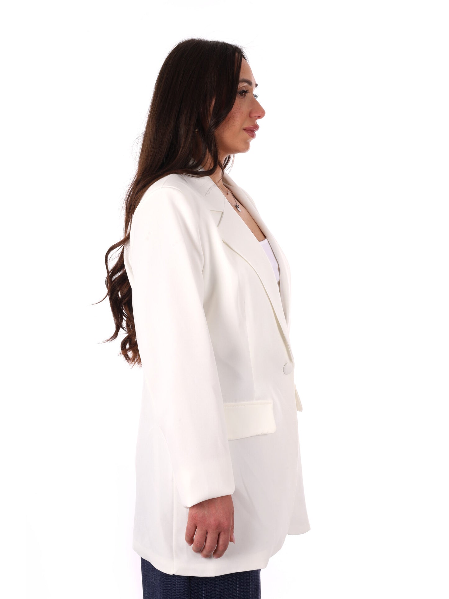 Miss Love giacca blazer donna elegante color crema per primavera