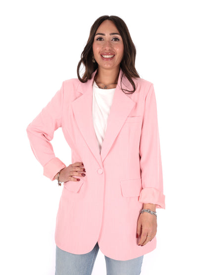Miss Love, giacca rosa donna elegante per la primavera