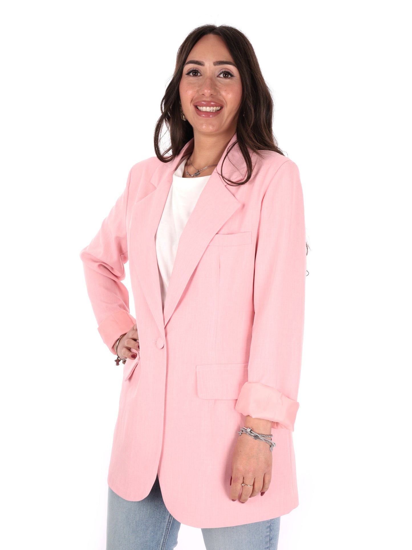 Miss Love, giacca rosa donna elegante per la primavera