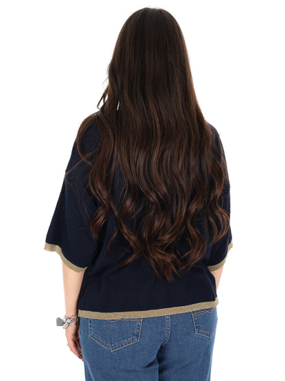 T-shirt donna Miss Love blu a maniche corte