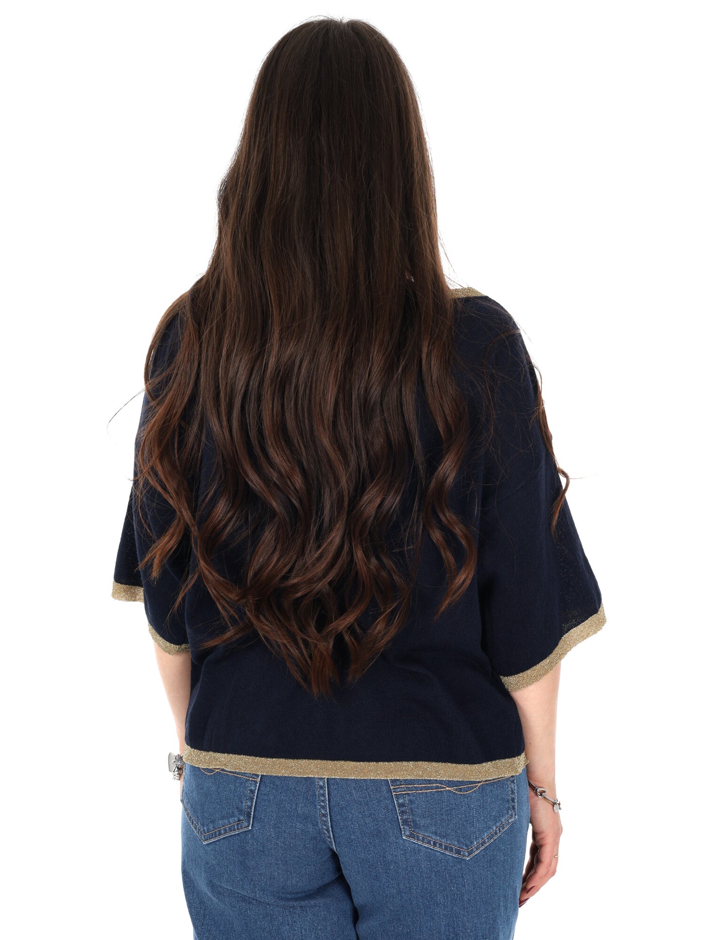 T-shirt donna Miss Love blu a maniche corte