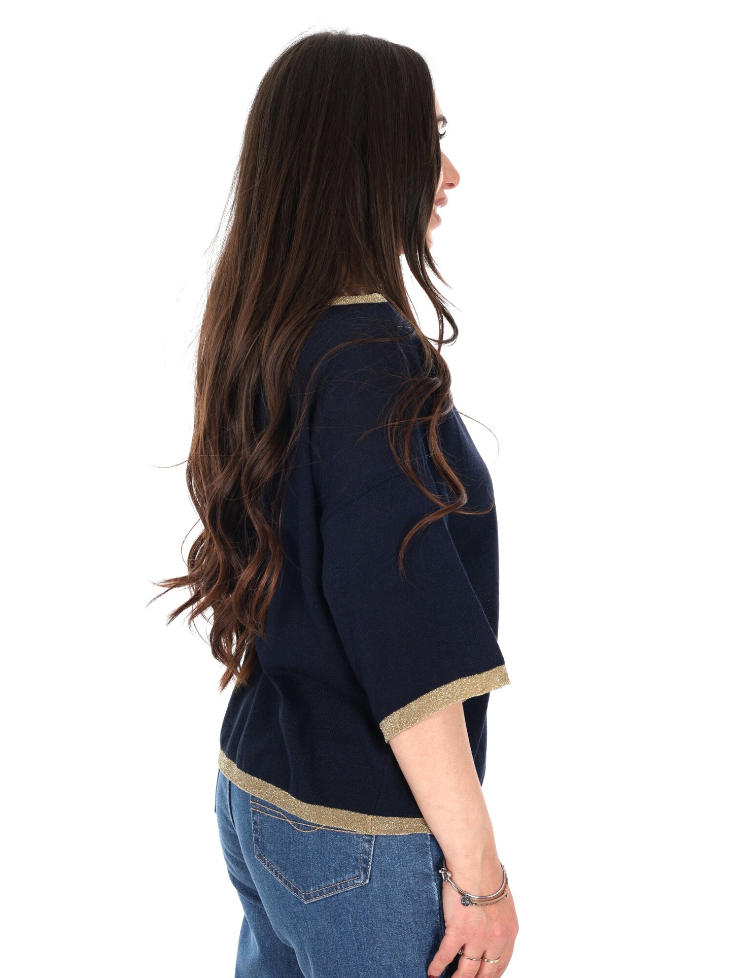 T-shirt donna Miss Love blu a maniche corte