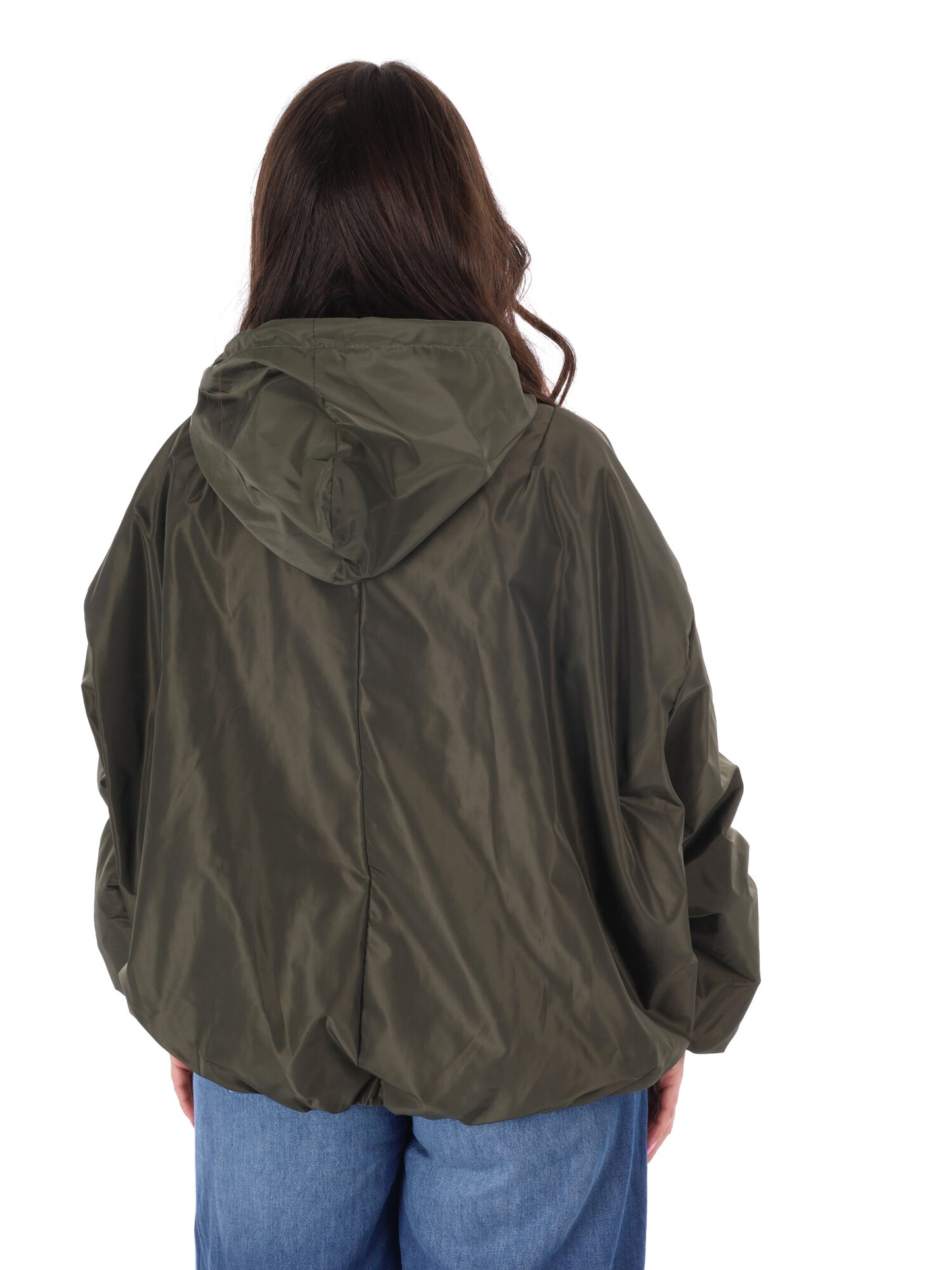 Giubbino cropped verde con cappuccio Miss Love da donna