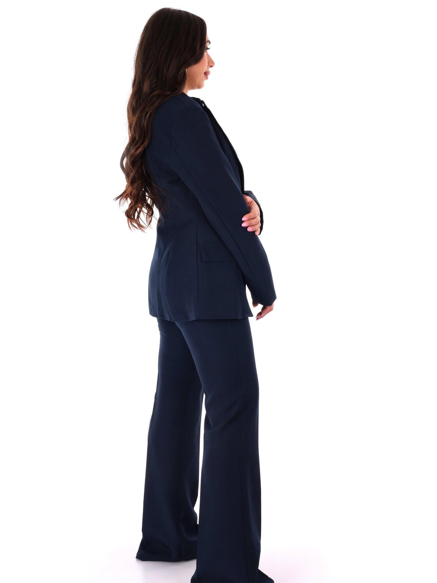 Tailleur elegante Miss Love da donna in blu con taglio slim