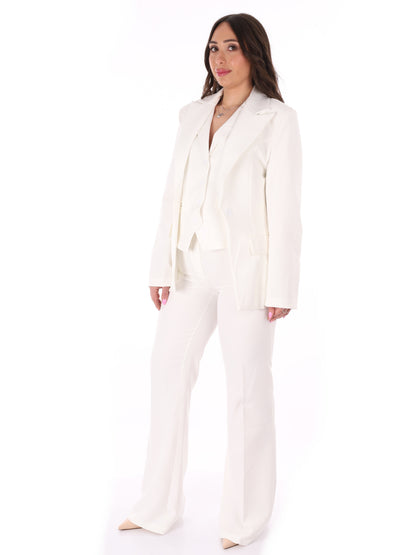 Elegante completo tailleur panna Miss Love da donna