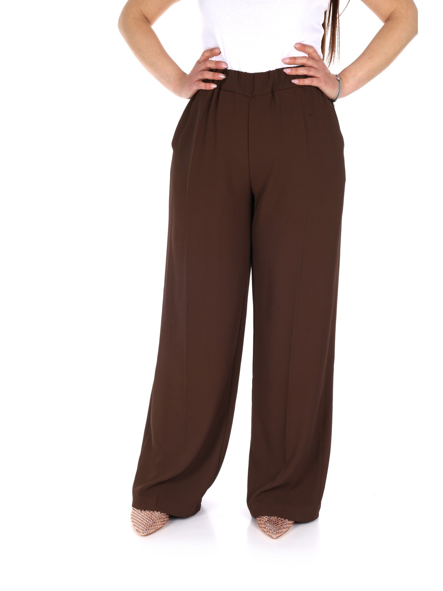 Pantaloni Miss Love beige da donna per look casual primavera-estate