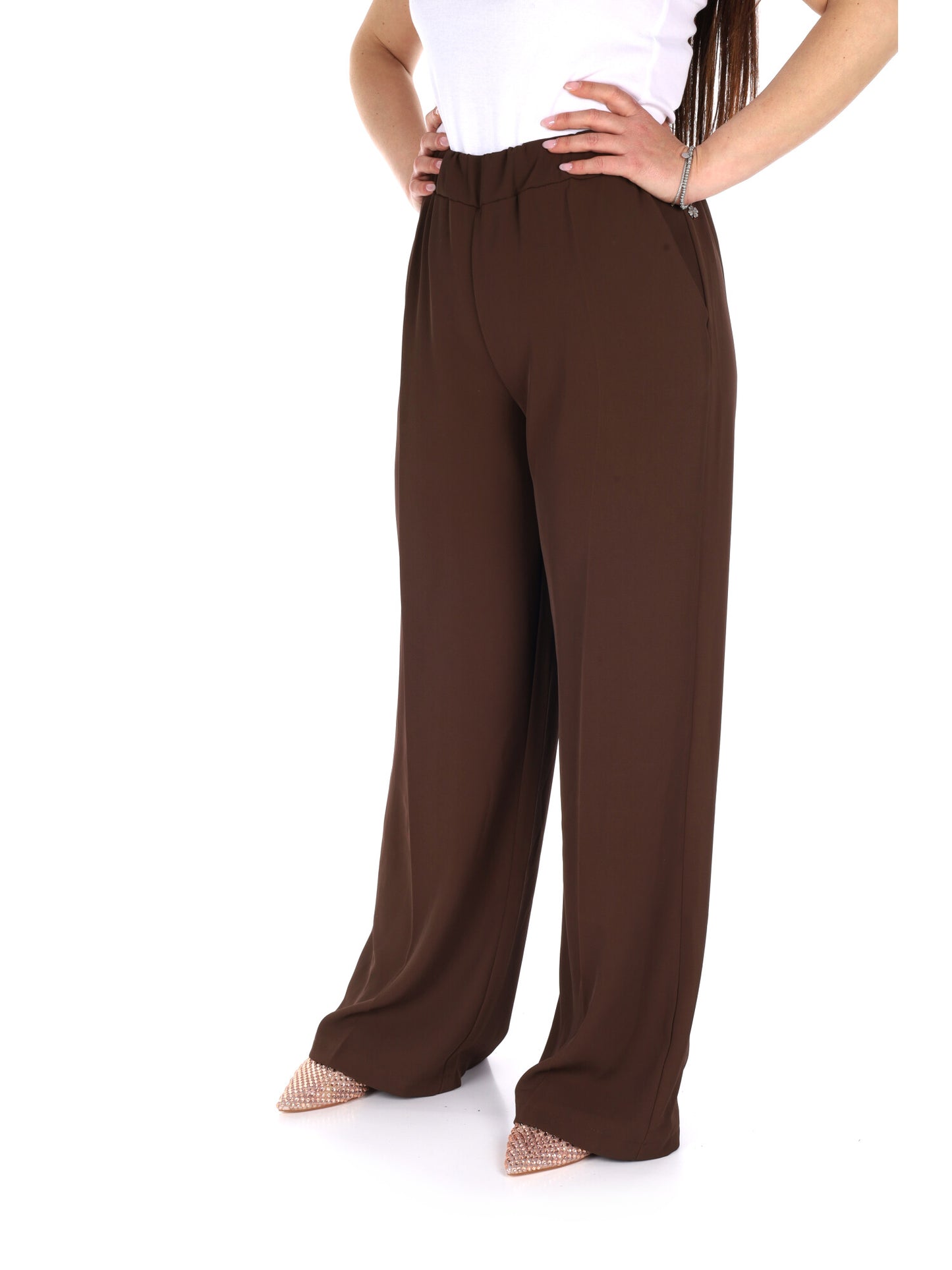 Pantaloni Miss Love beige da donna per look casual primavera-estate