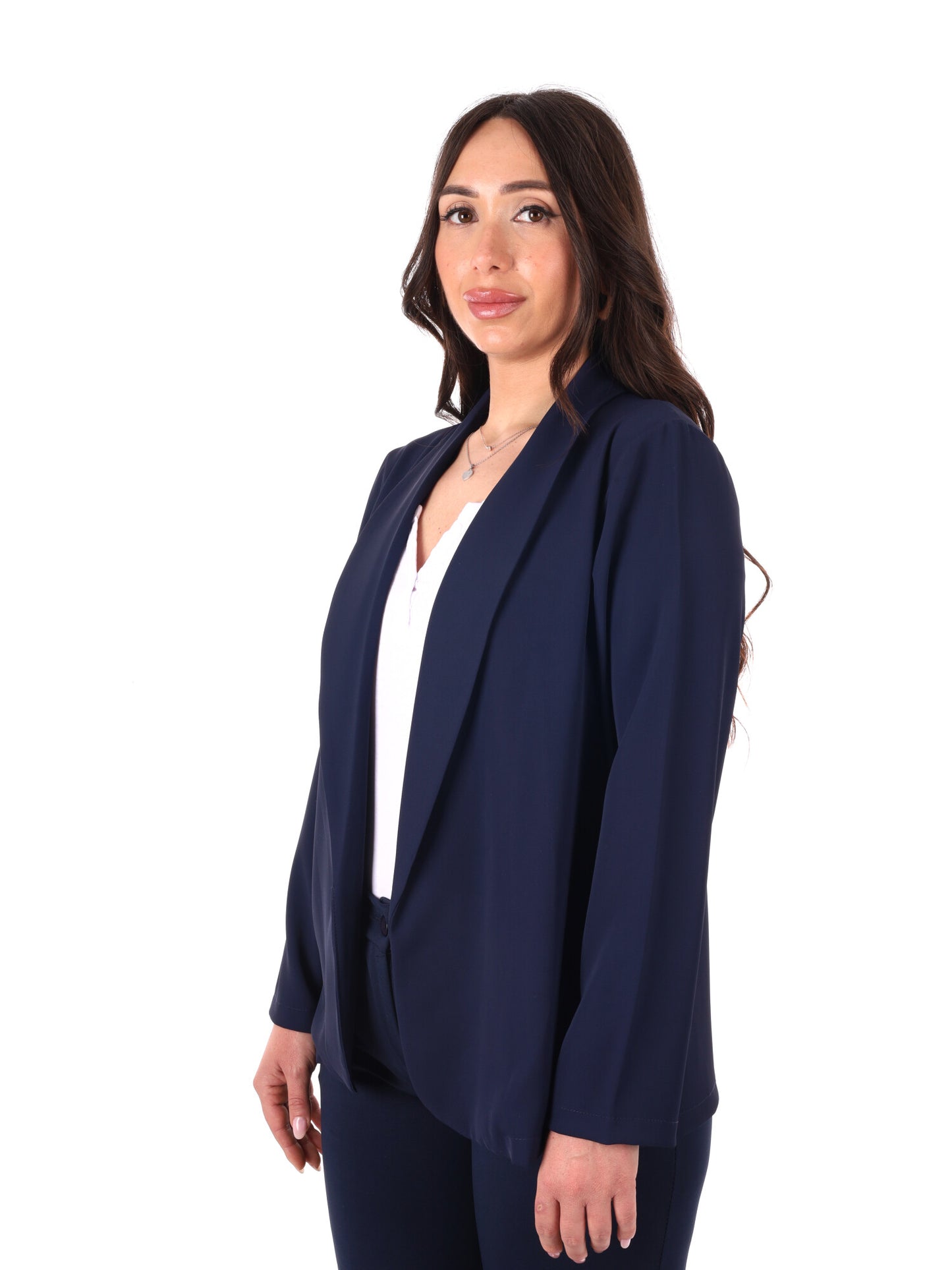 Giacca blu elegante da donna Miss Love, versatile e raffinata