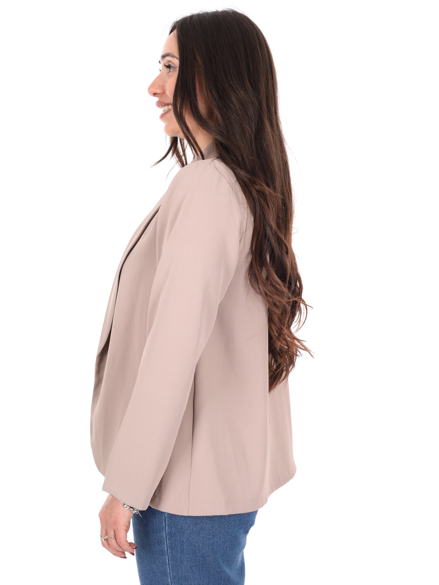 Giacca blazer da donna Miss Love in tonalità fango per la primavera