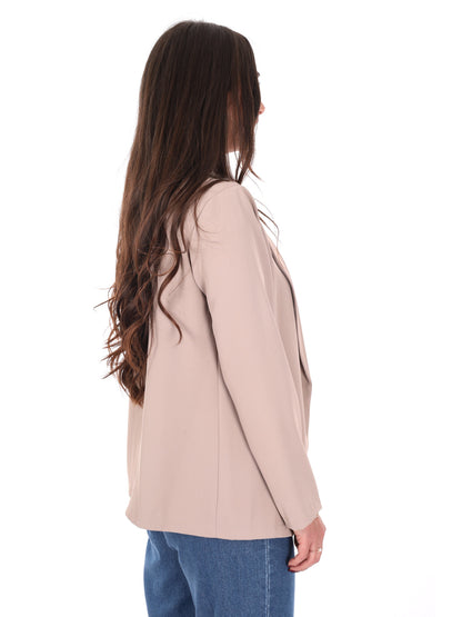 Giacca blazer da donna Miss Love in tonalità fango per la primavera