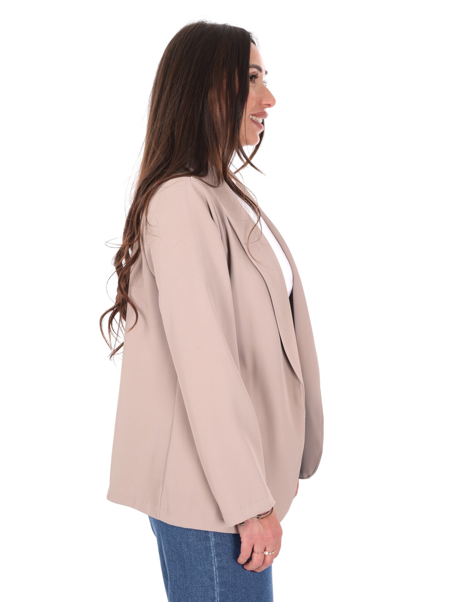 Giacca blazer da donna Miss Love in tonalità fango per la primavera