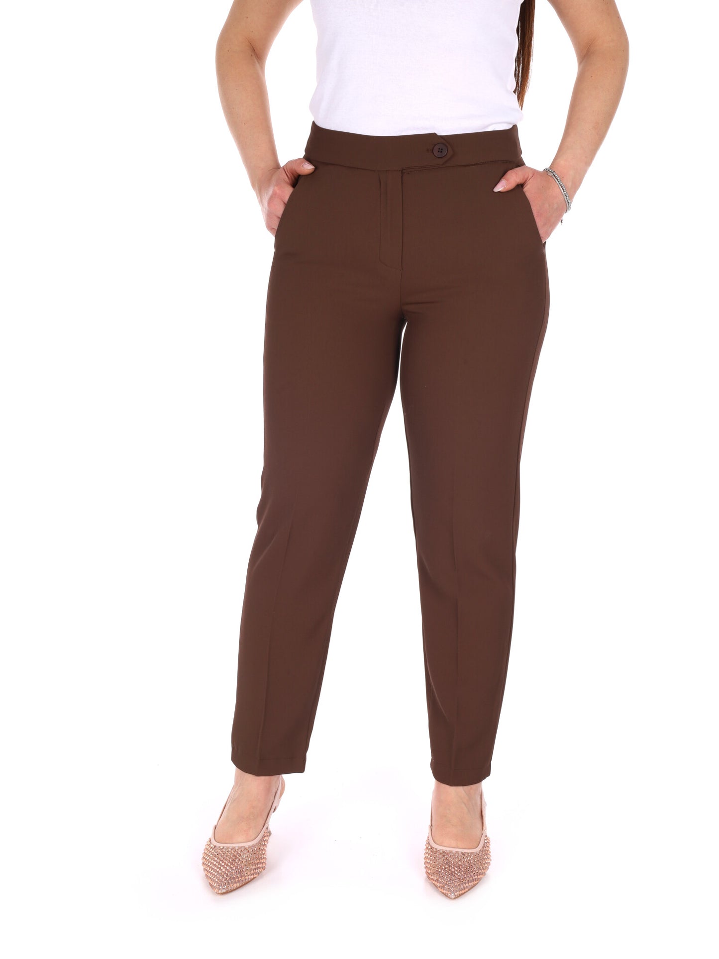 Pantaloni Miss Love donna beige dal taglio versatile e moderno