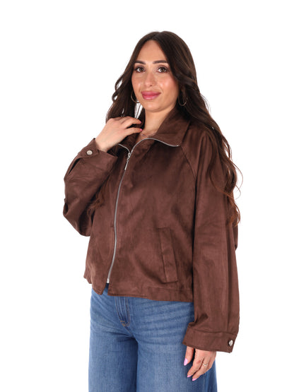 Miss Love giubbino loose da donna beige in poliestere ed elastane
