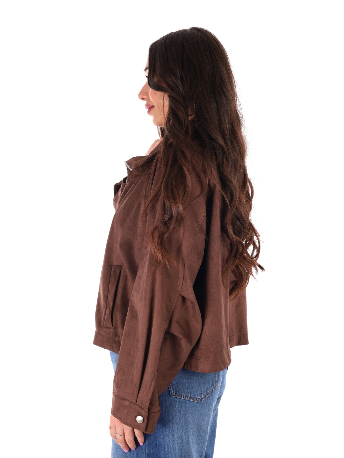Miss Love giubbino loose da donna beige in poliestere ed elastane