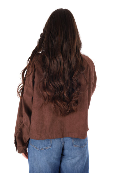 Miss Love giubbino loose da donna beige in poliestere ed elastane