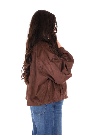 Miss Love giubbino loose da donna beige in poliestere ed elastane