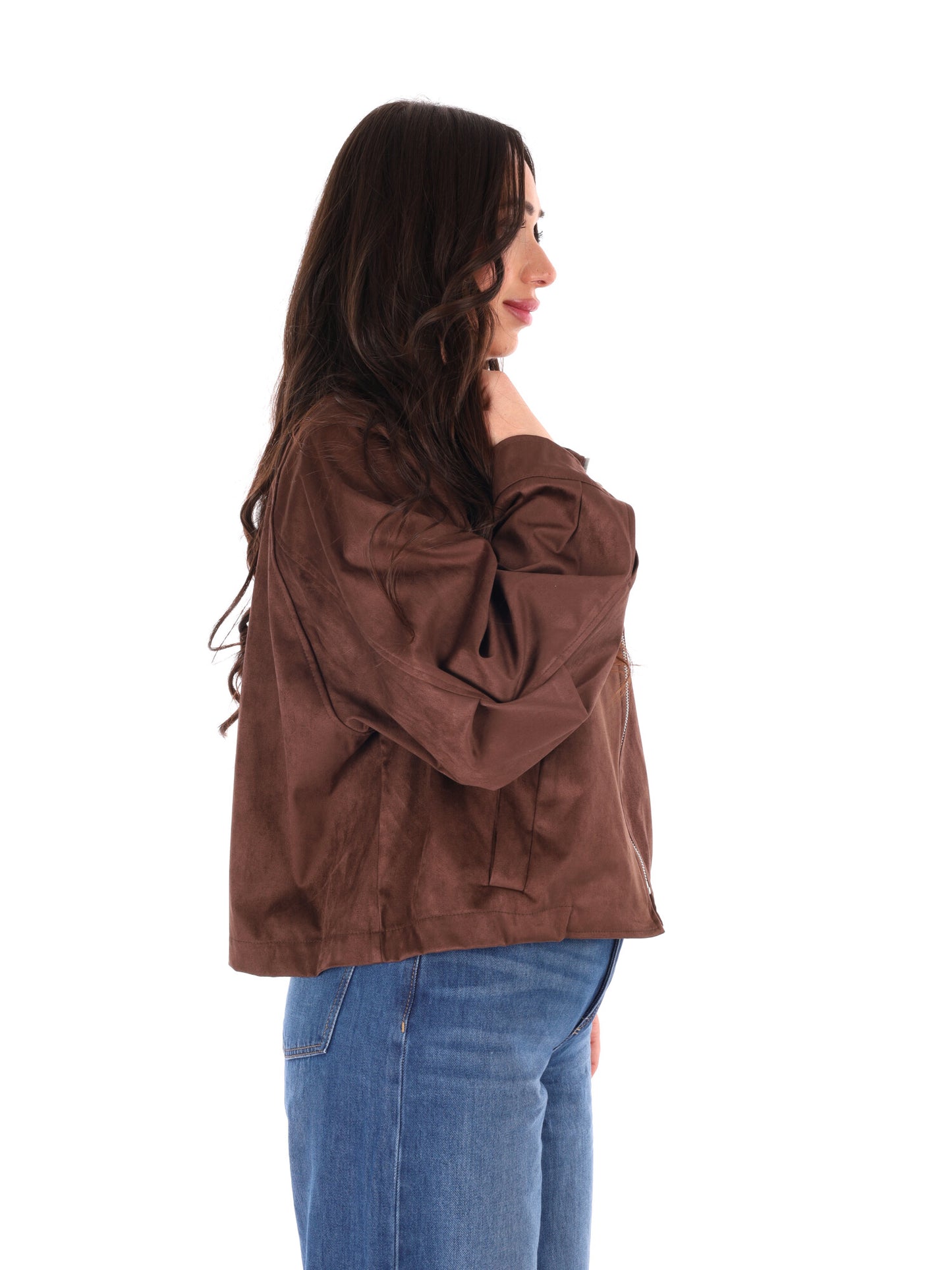 Miss Love giubbino loose da donna beige in poliestere ed elastane