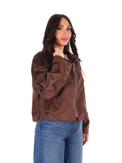 Miss Love giubbino loose da donna beige in poliestere ed elastane