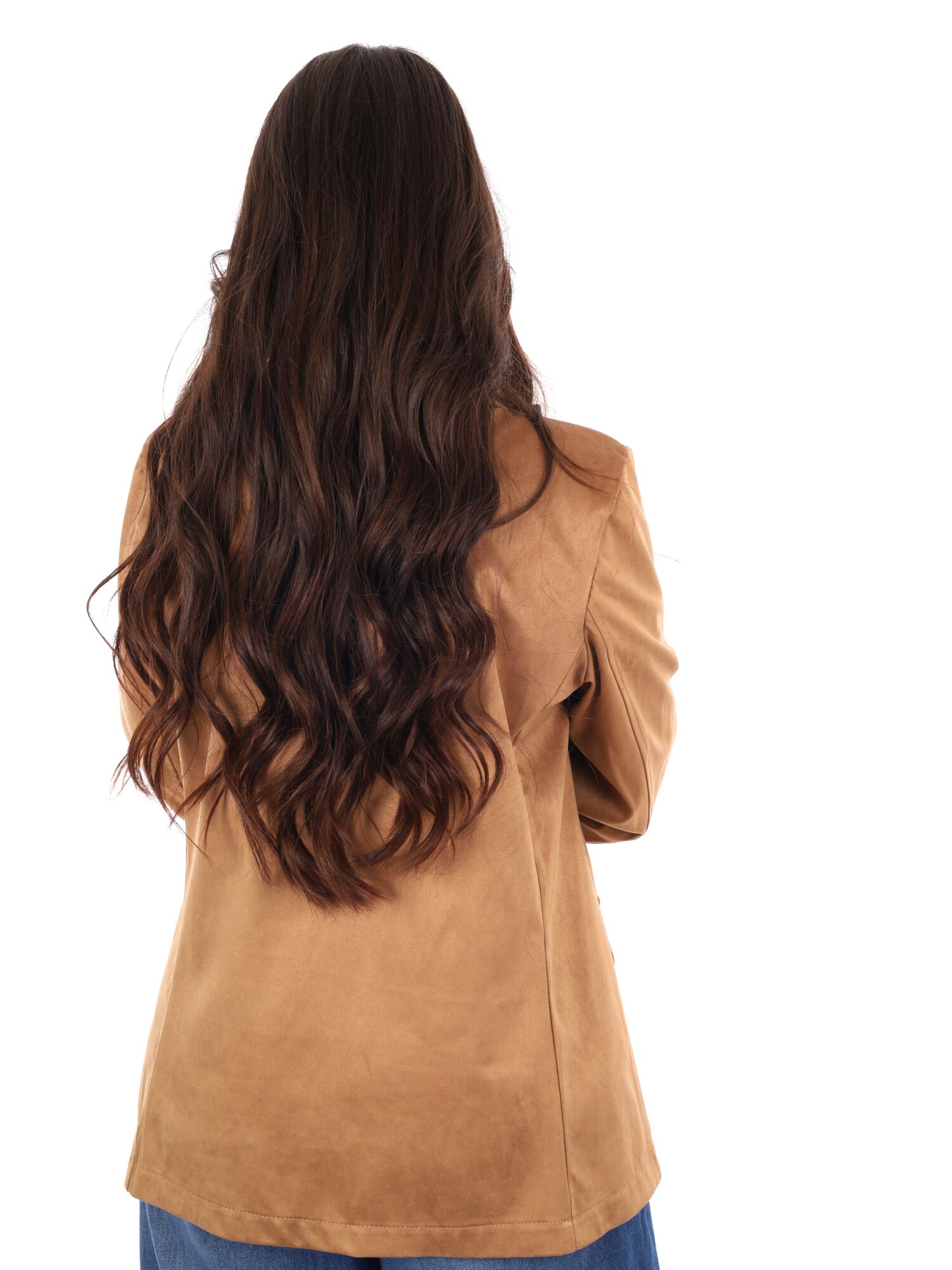 Blazer monopetto Miss Love donna beige in scamosciato effetto renna