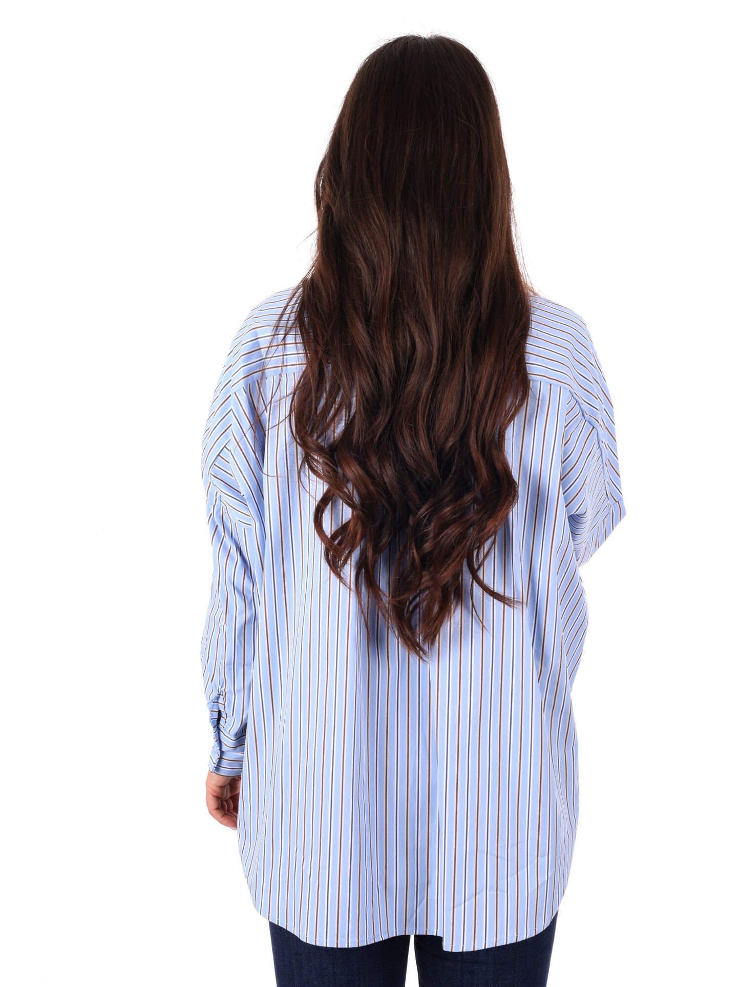 Camicia donna Miss Love azzurra in stile contemporaneo e chic
