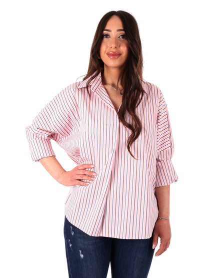 Camicia rosa da donna Miss Love, elegante e casual per primavera-estate
