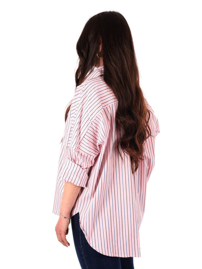 Camicia rosa da donna Miss Love, elegante e casual per primavera-estate