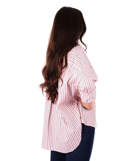 Camicia rosa da donna Miss Love, elegante e casual per primavera-estate
