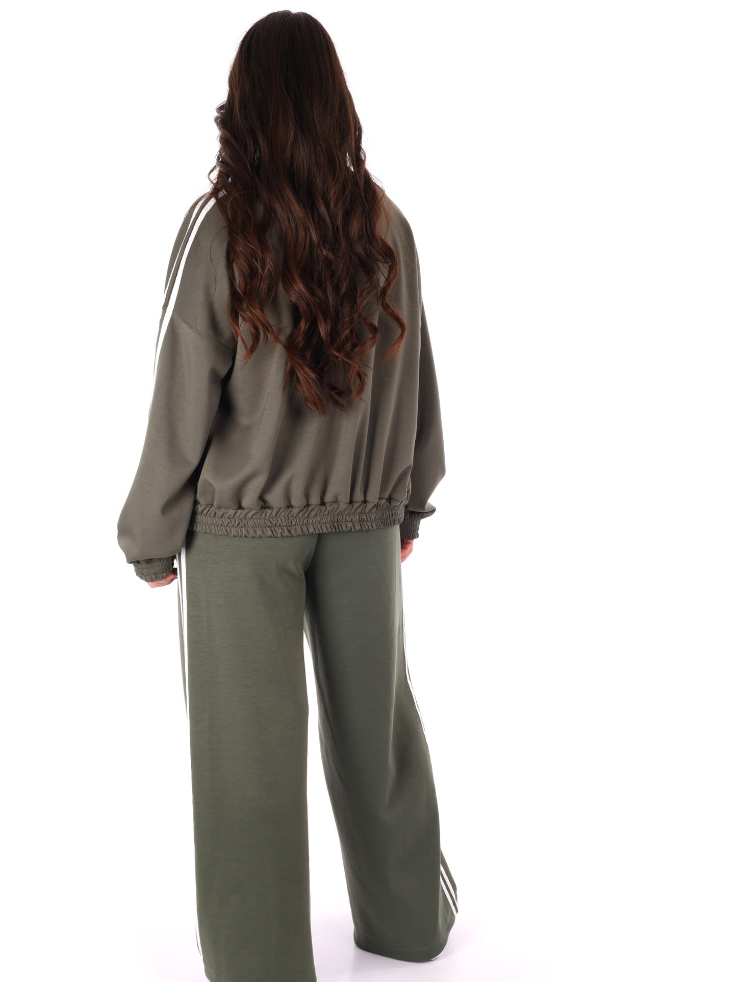Tuta verde Miss Love da donna con zip e tasche frontali