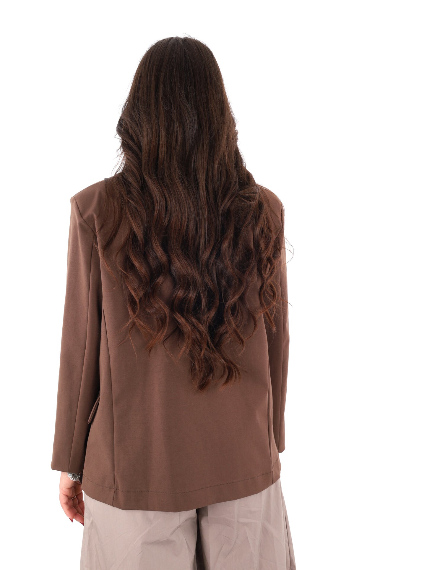Miss Love giacca blazer donna marrone elegante