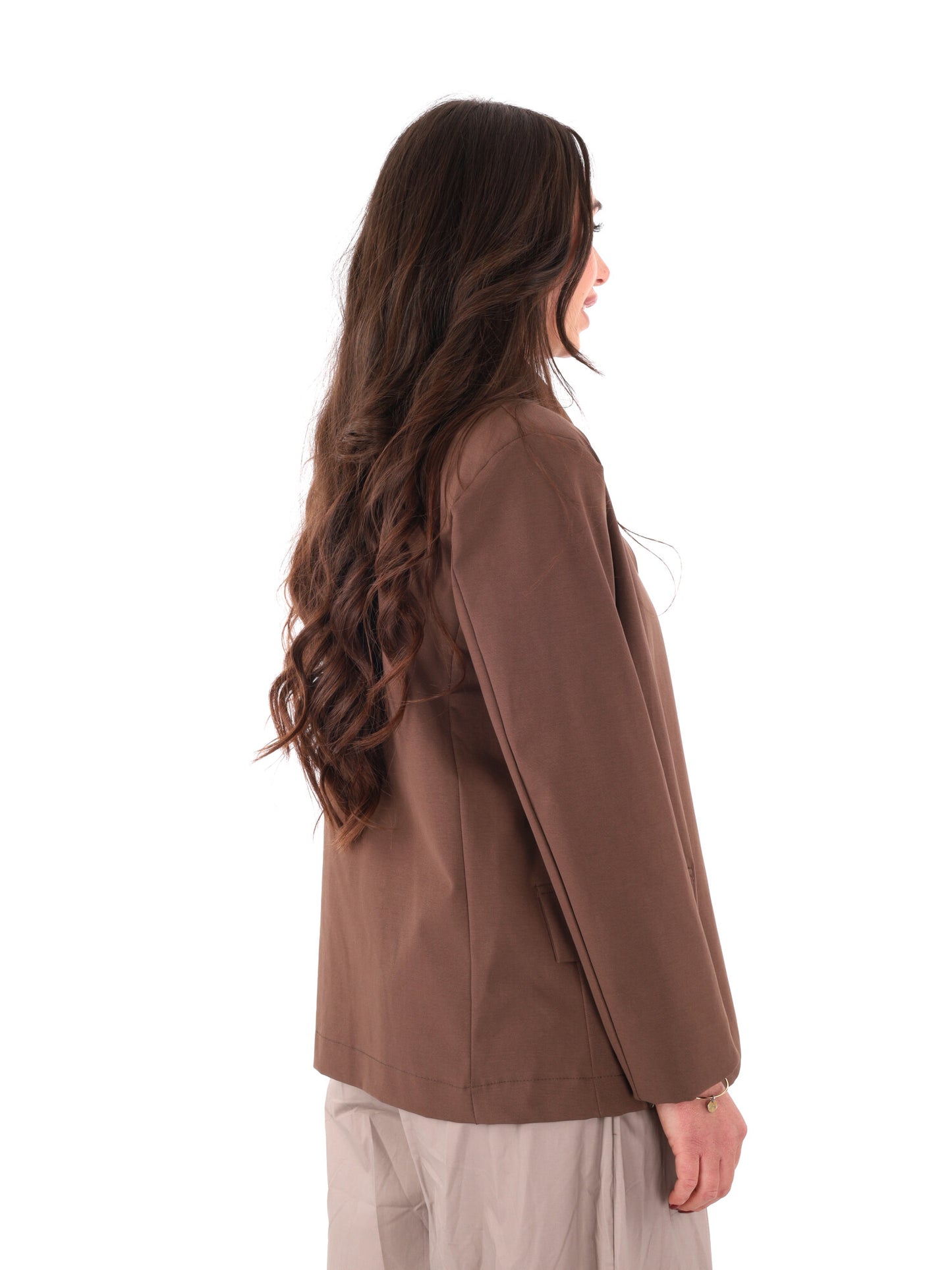 Miss Love giacca blazer donna marrone elegante