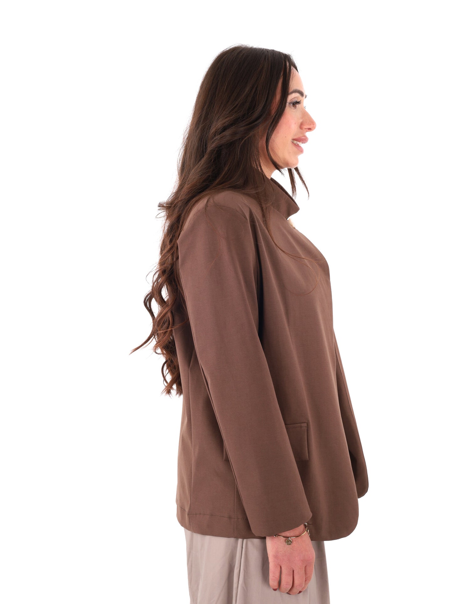 Miss Love giacca blazer donna marrone elegante