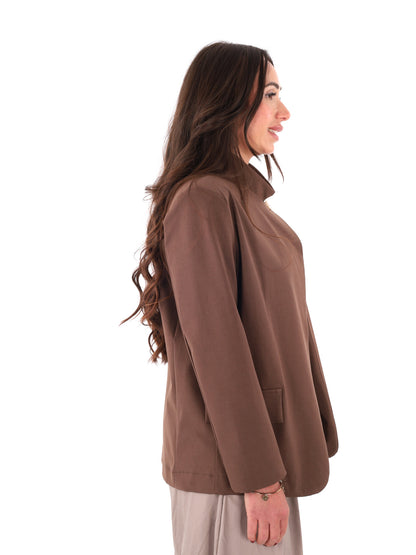 Miss Love giacca blazer donna marrone elegante