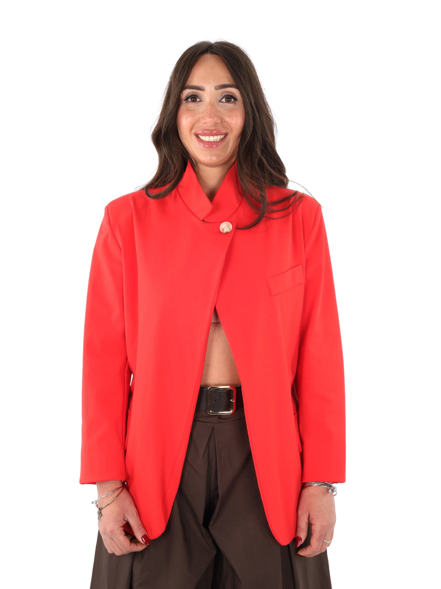 Miss Love giacca blazer rossa da Donna elegante