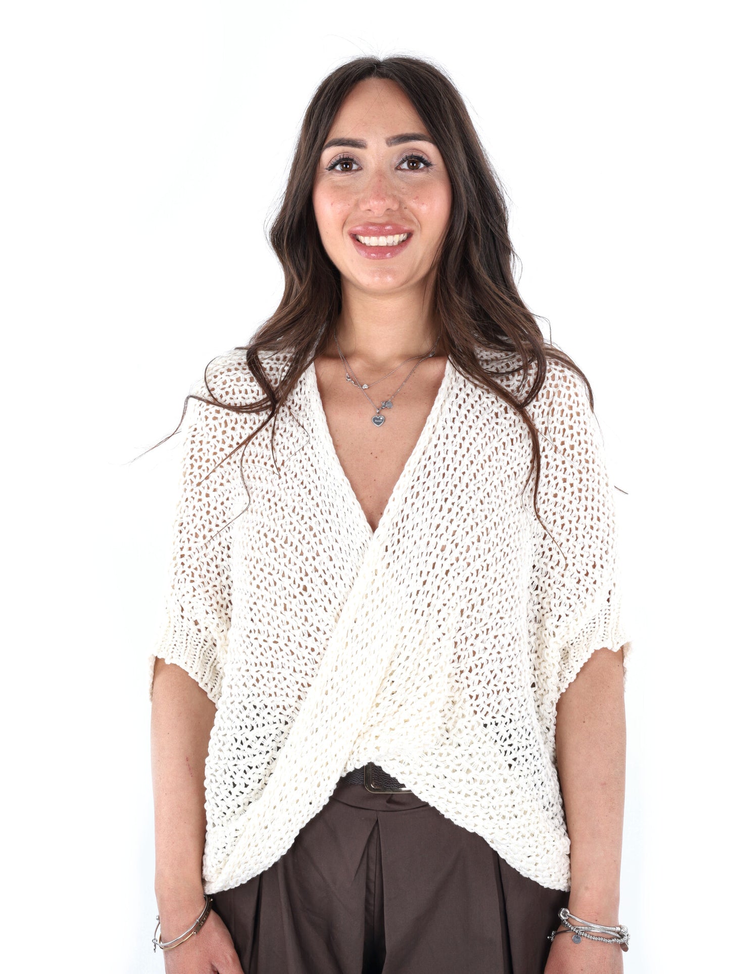 Maglia panna da donna Miss Love, elegante e versatile