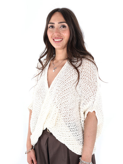 Maglia panna da donna Miss Love, elegante e versatile