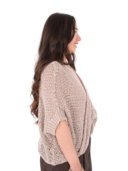 Maglia donna Miss Love nelle tonalità marroni calde e naturali