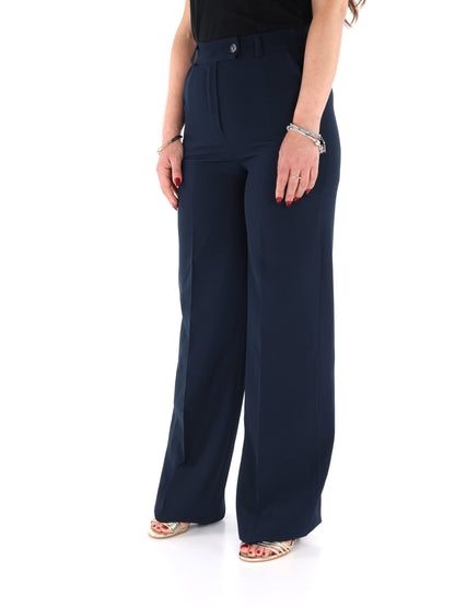 Pantaloni wide leg Miss Love donna blu per primavera estate