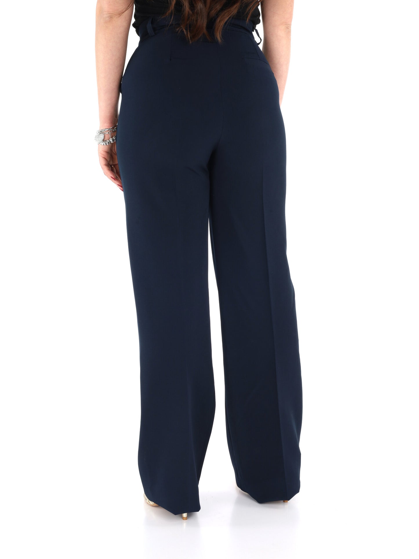 Pantaloni wide leg Miss Love donna blu per primavera estate