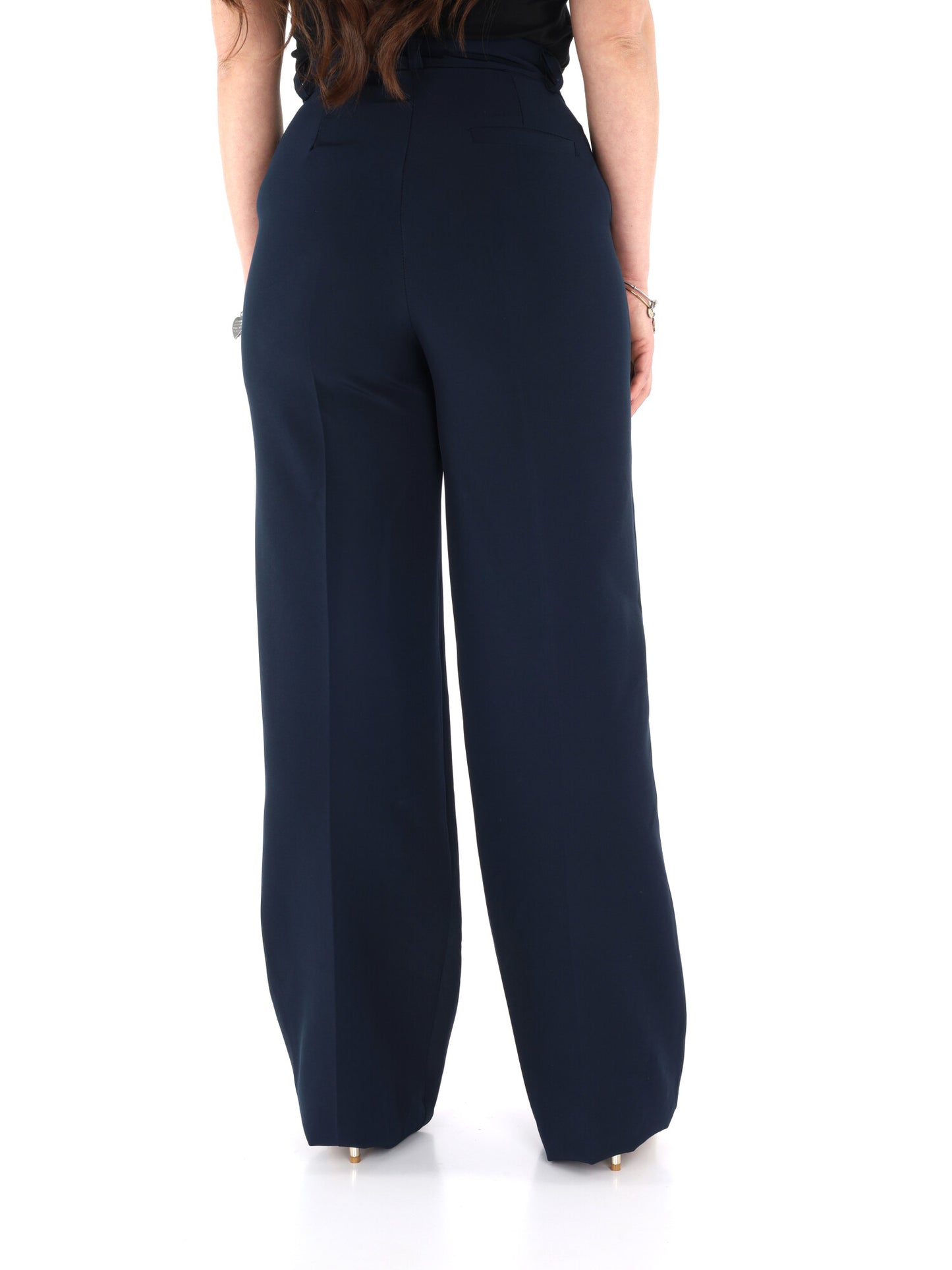 Pantaloni wide leg Miss Love donna blu per primavera estate